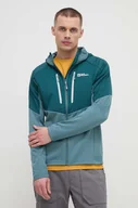 Kurtki i kamizelki sportowe męskie - Jack Wolfskin kurtka sportowa Alpgrat Pro Ins Fz kolor zielony - miniaturka - grafika 1