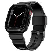 Akcesoria do smartwatchy - Kingxbar CYF106 2w1 pancerne etui Apple Watch SE, 8, 7, 6, 5, 4, 3, 2, 1 (41, 40, 38 mm) z paskiem czarne - miniaturka - grafika 1