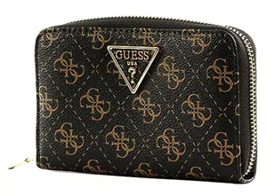 GUESS Women Laurel SLG Medium Zip Around Wallet, Brązowe logo, jeden rozmiar - Portfele - miniaturka - grafika 1