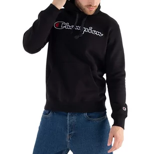 Bluza Champion Script Logo Embroidery Fleece Hoodie 217858-KK001 - czarna - Bluzy męskie - miniaturka - grafika 1