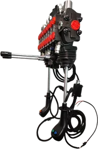 Rozdzielacz hydrauliczny 8-sekcyjny, 2 sekcje elektryczne 12V, 90l, 2 joysticki 4-pozycyjne - Akcesoria do hydrauliki siłowej - miniaturka - grafika 2