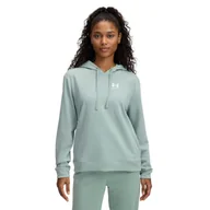 Bluzy damskie - Damska bluza dresowa nierozpinana z kapturem Under Armour UA Rival Terry Hoodie - zielona - miniaturka - grafika 1
