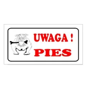 Tablice BHP - Tablica PVC 120x240 Uwaga pies - miniaturka - grafika 1