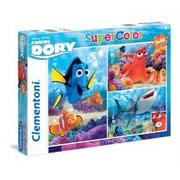 Puzzle - Clementoni Puzzle SuperColor Gdzie jest Dory 3x48 - miniaturka - grafika 1