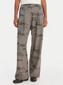 Spodnie damskie - Desigual Spodnie materiałowe 26SWPW39 Brązowy Regular Fit - miniaturka - grafika 1