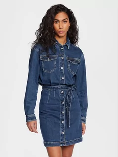 Sukienki - Pepe Jeans Sukienka jeansowa Selena PL953197 Niebieski Regular Fit - grafika 1