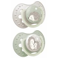 Smoczki uspokajające - Smoczek LOVI Night&Day Hedgehog 6-18 m (2 szt.) Zielono-szary - miniaturka - grafika 1