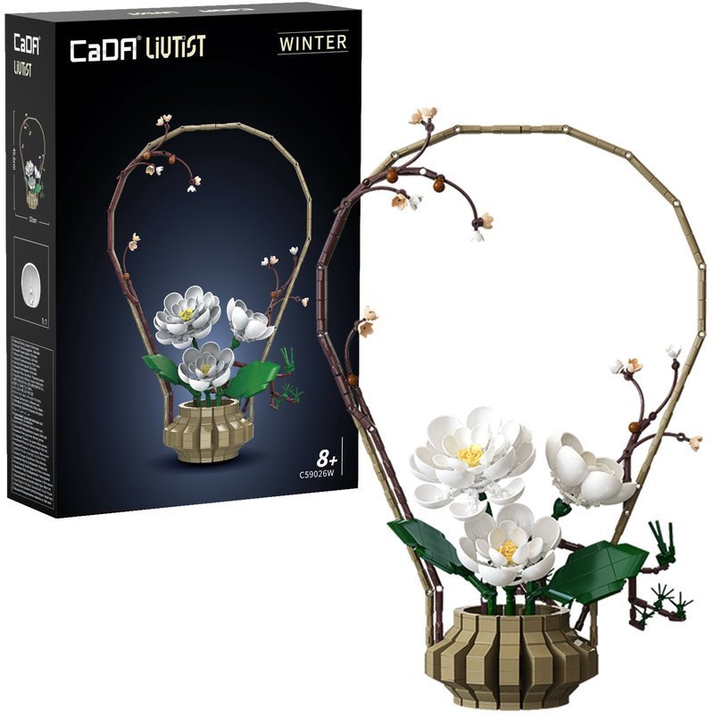 Klocki Konstrukcyjne CaDA zestaw kwiatowy Floral Art Winter Silence 49,6 cm C59026W 1001 elementów