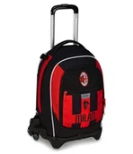 Plecaki szkolne i tornistry - Seven Milan Wózek szkolny Jack 3 koła, czerwony czarny, drużyna piłkarska, plecak z odpinanym wózkiem o pojemności 33 litrów, do szkoły podstawowej i gimnazjum, dla dzieci, Czerwony, Taglia unica - miniaturka - grafika 1