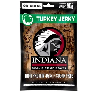 Mięso suszone Indiana Jerky Turkey Original 90g - Zdrowa żywność - miniaturka - grafika 1