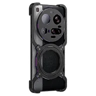 Etui i futerały do telefonów - Magnetyczne etui na telefon z podpórką i metalowym zderzakiem do Xiaomi 15 Ultra - Black Purple Cover Czarny fioletowy - miniaturka - grafika 1