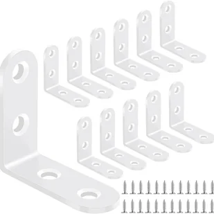 Opakowanie 12 szt. narożników prostych w kształcie litery L, o wymiarach 40 mm x 40 mm, do mebli drewnianych, w kolorze białym. - Zawiasy, okucia i inne akcesoria Opakowanie 12 szt. narożników prostych w kształcie litery L, o wymiarach 40 mm x 40 mm, do mebli drewnianych, w kolorze białym. - Zawiasy, okucia i inne akcesoria - miniaturka - grafika 1