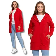 Bluzy damskie - LUŹNA BLUZA DAMSKA DRESOWA ROZPINANA DŁUGA GŁADKA Z KAPTUREM MORAJ 3XL/4XL - miniaturka - grafika 1