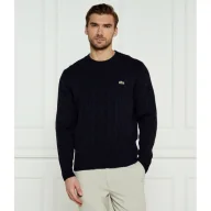 Swetry męskie - Lacoste Wełniany sweter Classic fit - miniaturka - grafika 1