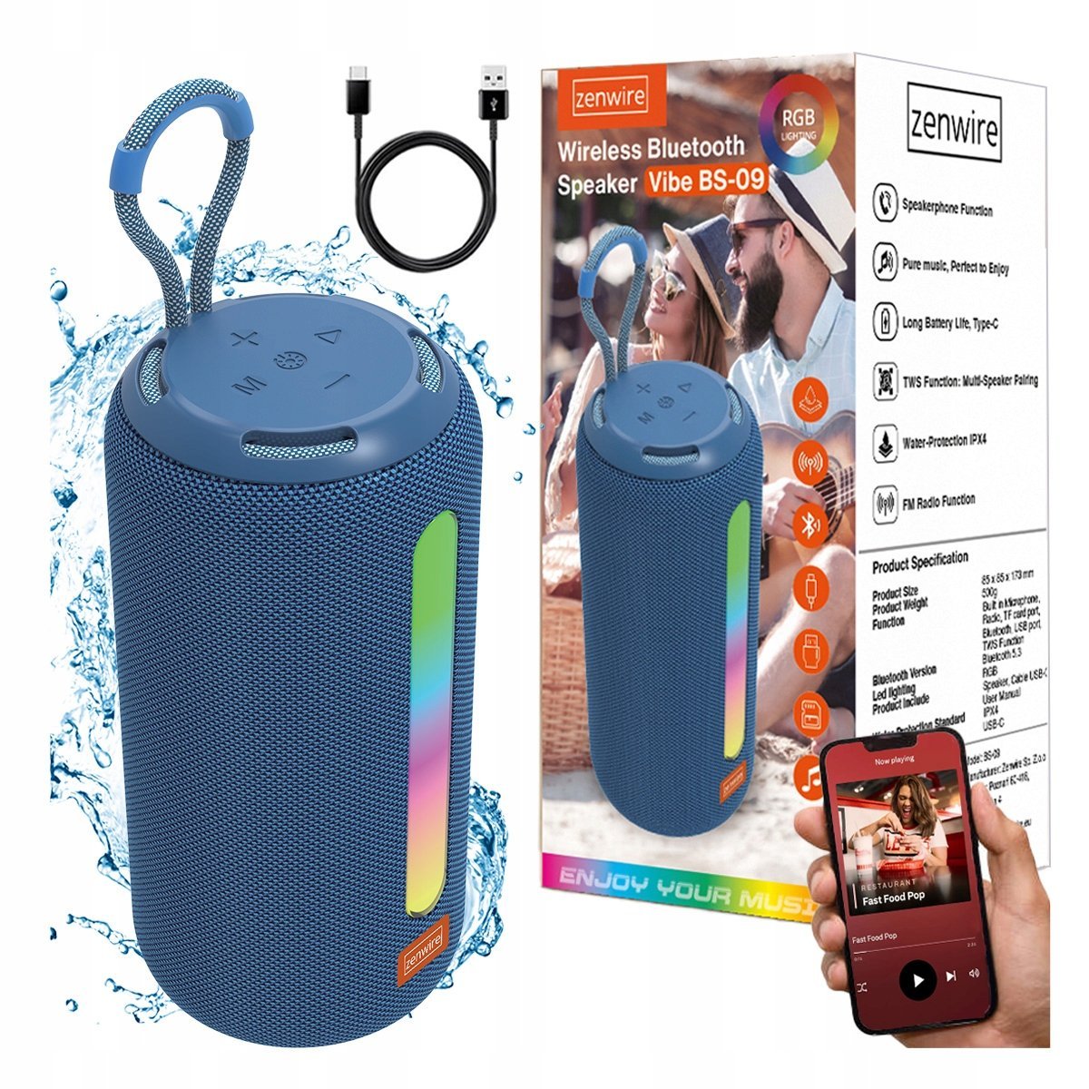 Głośnik Bluetooth Przenośny Bezprzewodowy Radio FM Wieża Boombox MP3 26W