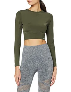 Superdry Damska koszulka treningowa Crop Ls, Army Khaki, 36 - Koszulki i topy damskie - miniaturka - grafika 1