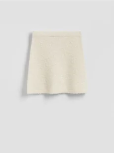 Reserved - Dzianinowa spódnica mini - kremowy - Spódnice - miniaturka - grafika 1