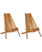 Fotele i krzesła ogrodowe - Krzesło ogrodowe Zestaw 2 Drewno Jasne drewno BELLANO - miniaturka - grafika 1