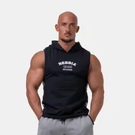 Koszulki sportowe męskie - Koszulka fitness bez rękawów męska Nebbia Black z kapturem - miniaturka - grafika 1