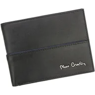 Portfele - Pierre Cardin, Portfel skórzany męski, Tilak38 8806, czarny/niebieski, ochrona RFID - miniaturka - grafika 1