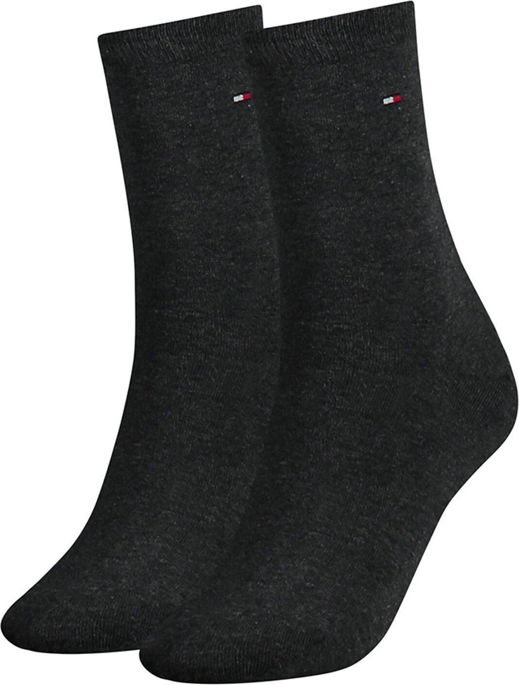 Skarpety damskie TOMMY HILFIGER, 2-pak - Classic, pończochy, gładkie szare 35-38