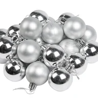 Bombki - czakos, Bombki Choinkowe Srebro Błysk/Mat 4cm 24szt. - miniaturka - grafika 1