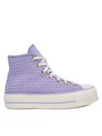 Trampki damskie - Converse Trampki Chuck Taylor All Star Lift Platform Knit Kadın Mor A13644C Fioletowy - miniaturka - grafika 1