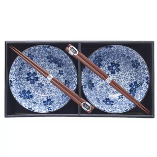 Zestaw misek pałeczkami WHITE WITH BLUE BLOSSOM MIJ 400 ml 2 szt. - Zestawy do sushi - miniaturka - grafika 1