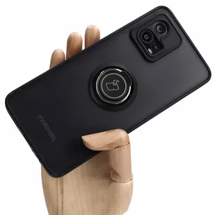 Bizon Etui Case Hybrid Ring do Motorola Moto G72, czarne - Etui i futerały do telefonów - miniaturka - grafika 1