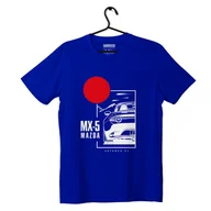 Odzież do sportów motorowych - T-shirt koszulka Mazda MX-5 niebieska-XS - miniaturka - grafika 1
