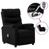 Fotele - vidaXL Lumarko Rozkładany fotel masujący, elektryczny, czarny, ekoskóra 3073677 - miniaturka - grafika 1