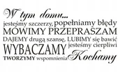 Naklejki na ścianę - Napis na ścianę, naklejka 75x38cm wybór koloru - W tym domu... - 60 - miniaturka - grafika 1