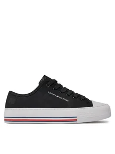 Tommy Hilfiger Trampki Low Cut Lace-Up Sneaker T3A9-33185-1687 S Czarny - Buty dla dziewczynek - miniaturka - grafika 1