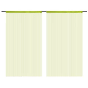 vidaXL Zasłony sznurkowe, 2 sztuki, 140x250 cm, zielone - Zasłony - miniaturka - grafika 1