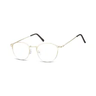 Okulary korekcyjne, oprawki, szkła - Lenonki okrągłe Okulary oprawki optyczne 933D złote - miniaturka - grafika 1
