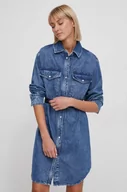 Sukienki - Tommy Hilfiger sukienka jeansowa kolor niebieski mini oversize - miniaturka - grafika 1