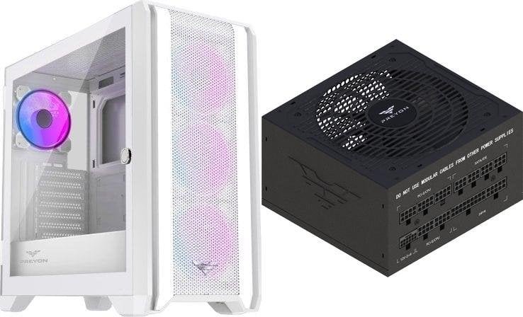 Obudowa PREYON Obudowa PREYON Obudowa Nest Windy+ White + Zasilacz PREYON EAGLE POWER GOLD 750W