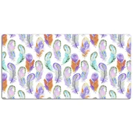 Podkładki na biurko - Mata ochronna na biurko Tropikalne kolorowe Piórka 120x60 cm - miniaturka - grafika 1