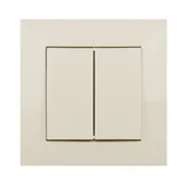 Wyłączniki światła i elektryczne - ELEKTRO - PLAST Włącznik podwójny CARLA kremowy ELEKTRO - PLAST - miniaturka - grafika 1