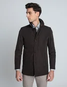 Płaszcze męskie - płaszcz chiusato brąz - miniaturka - grafika 1