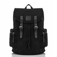 Plecaki - Plecak Męski Retro Czarny Paolo Peruzzi T-19-BL - miniaturka - grafika 1