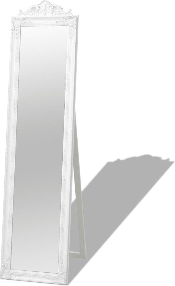 Lustro stojące w stylu barokowym 160x40 cm białe