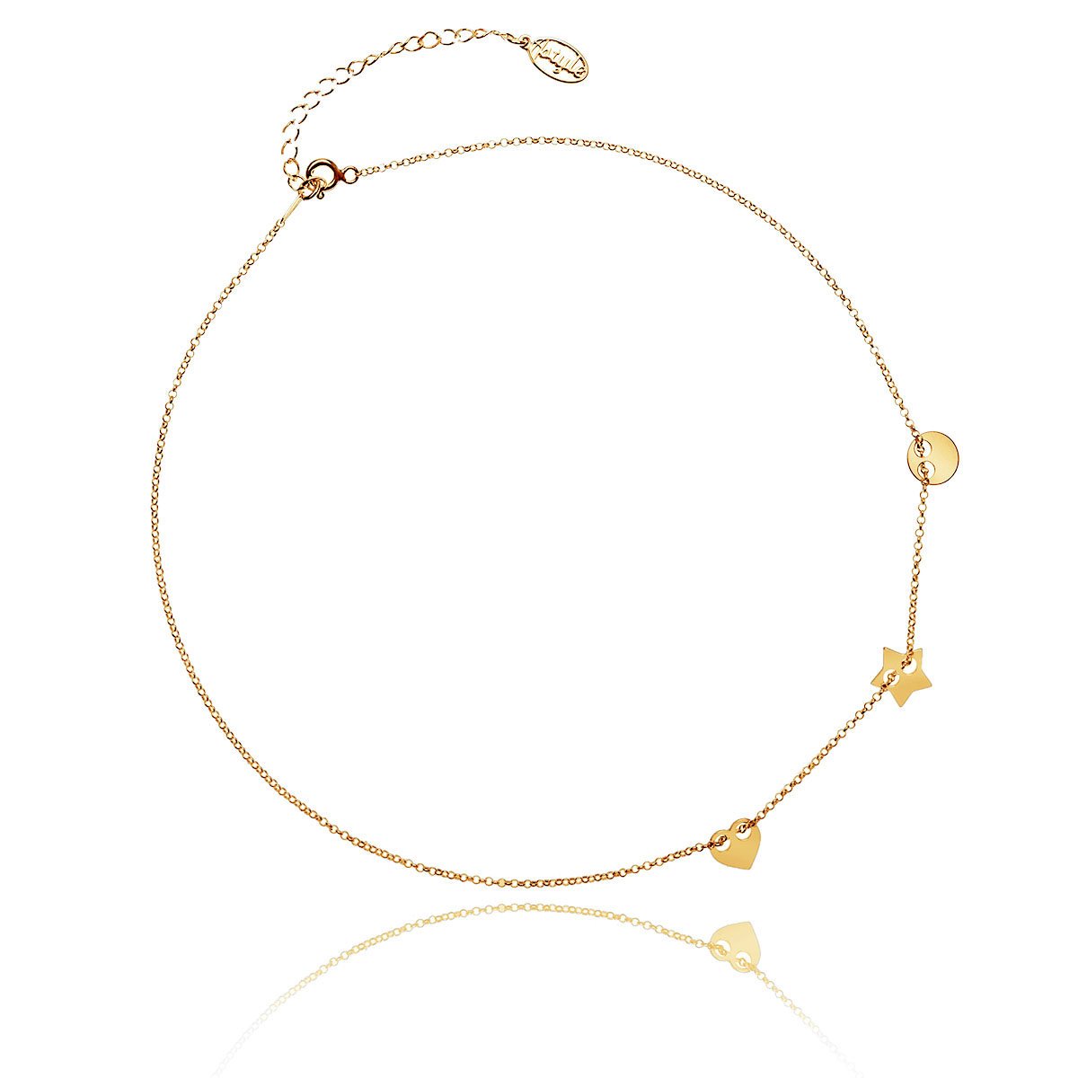 Naszyjnik celebrytka srebrny pozłacany