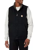 Kamizelki męskie - Carhartt 104277.BLK.S008 wyprana kaczka Sherpa wyściełana szyja męska kamizelka, czarna, rozmiar XXL 104277-BLK - miniaturka - grafika 1