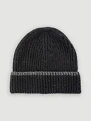 Czapki damskie - Czarna czapka ze srebrną nicią - miniaturka - grafika 1