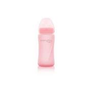 Butelki dla niemowląt - BABY&TRAVEL EVERYDAY BABY Szklana butelka ze smoczkiem M różowa 6m+ 240ml - miniaturka - grafika 1