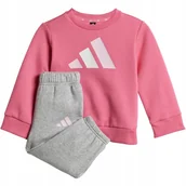 Dresy damskie - Dres dla dzieci adidas Essentials różowo-szary JY0303 80cm - Adidas - miniaturka - grafika 1