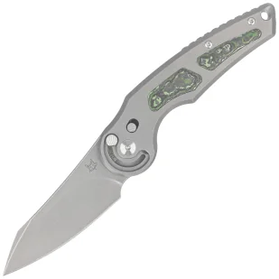 Nóż składany Fox Jupiter Gray Titanium/Jungle Wear Fatcarbon, Acid Stonewashed M390 by Denis Simonutti (FX-555 TICF) - Noże - miniaturka - grafika 1