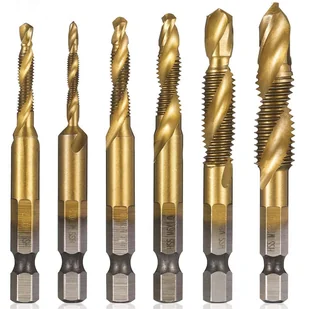 Zestaw wierteł gwintujących M3-M10 HSS z powłoką tytanową 6szt SILVER - Wiertła - miniaturka - grafika 8