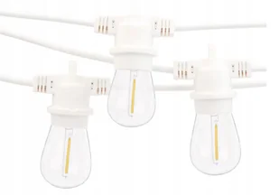 Girlanda Ogrodowa Lampki Ogrodowe Wodoszczelna Biała 5M Żarówki Retro 2W - Girlandy - miniaturka - grafika 1
